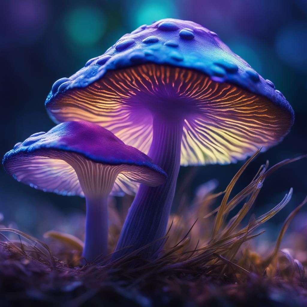 Ethereal Purple Mushroom in Dreamy Lighting