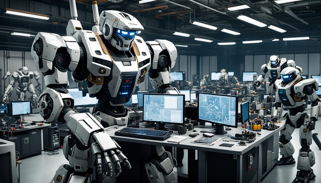 Mecha Repair Bay with Robot Maintenance