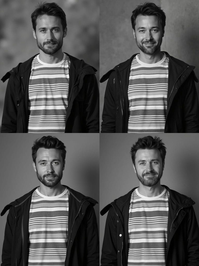 Smiling Dad in Warm Outdoor Portrait