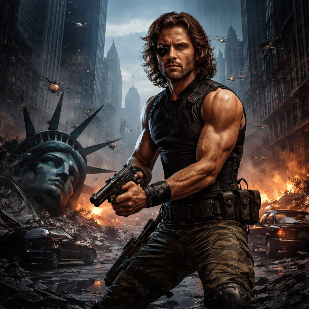 Snake Plissken in Dystopian New York City