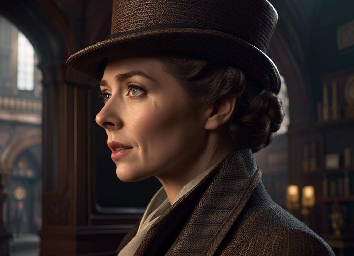 Sherlock Holmes as Woman: Detailed Photorealistic Digital Ar...