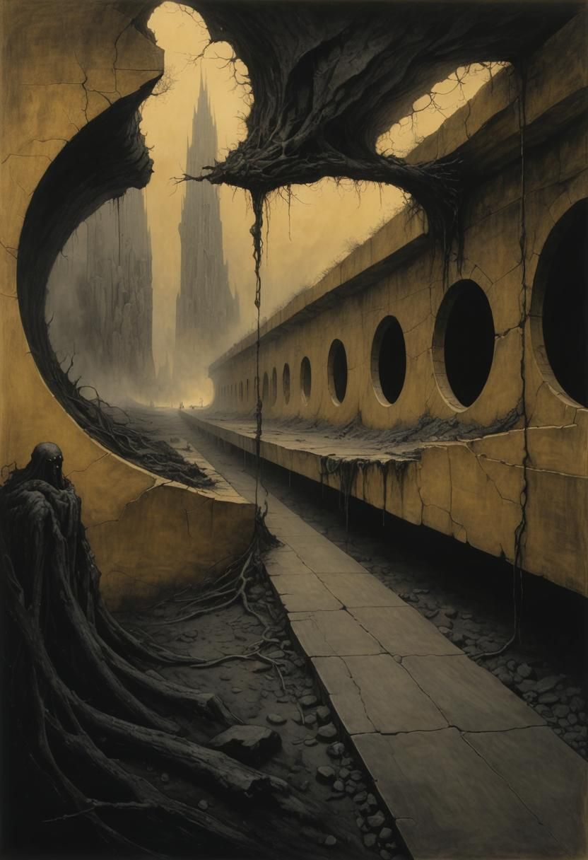 Dark Decay: Inspired by Brutalism and Kintsugi Art