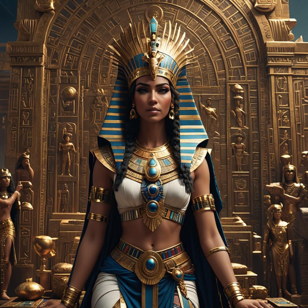 Woman Pharaoh Cleopatra Selene: Detailed Matte Painting