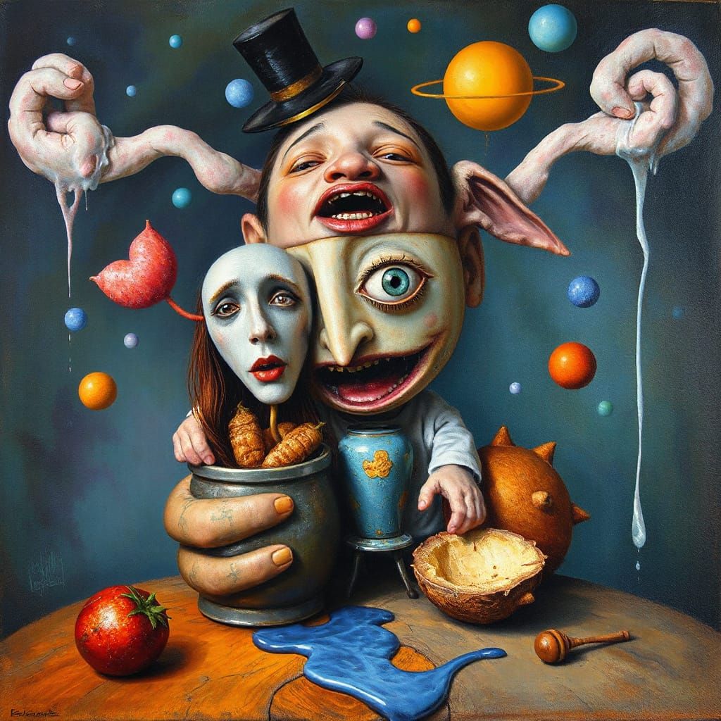 Surreal Whimsical Composition in a Dreamlike Style