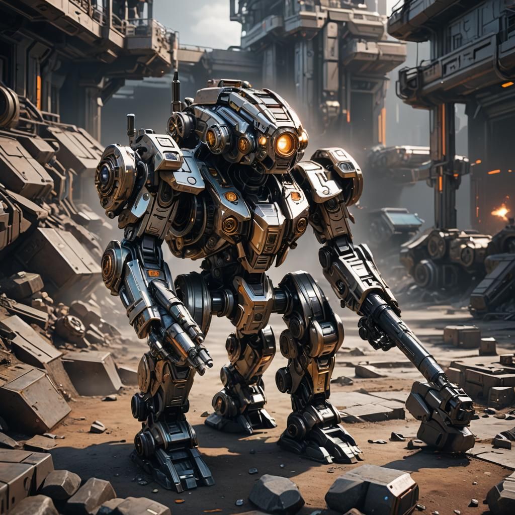 Futuristic Anti-Personnel Weapon in Sci-Fi Style