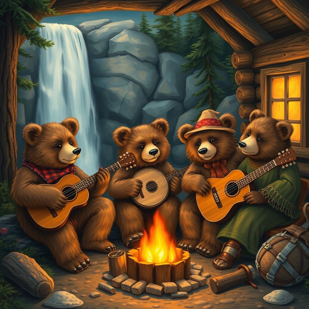 Bear Family Bluegrass Band at Mountain Waterfall