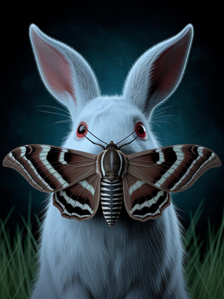 Moth Silences a Red-Eyed Rabbit in Dark, Moody Style
