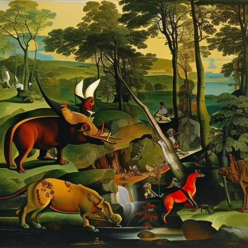 Mouse Scares Dinosaurs and Unicorns in Magical Forest