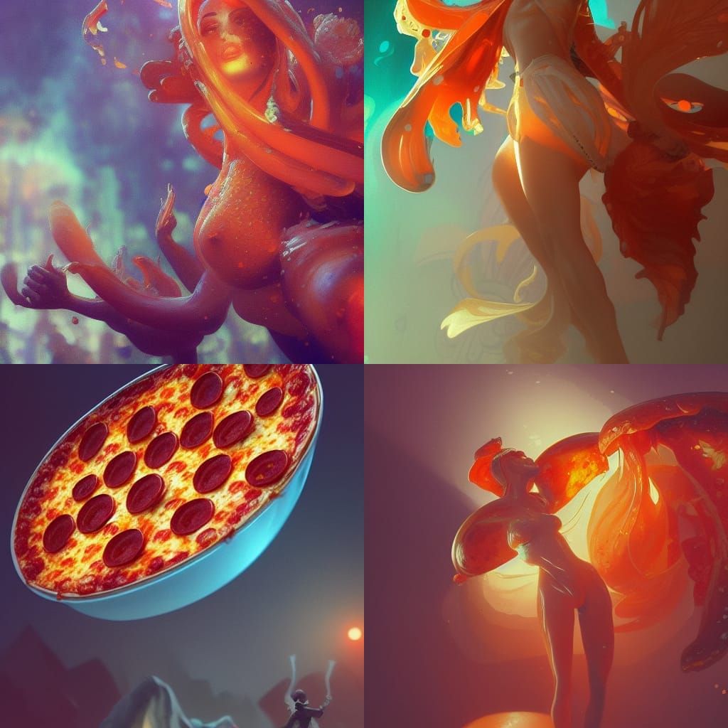 Hyperdetailed Pepperoni Pizza Concept Art
