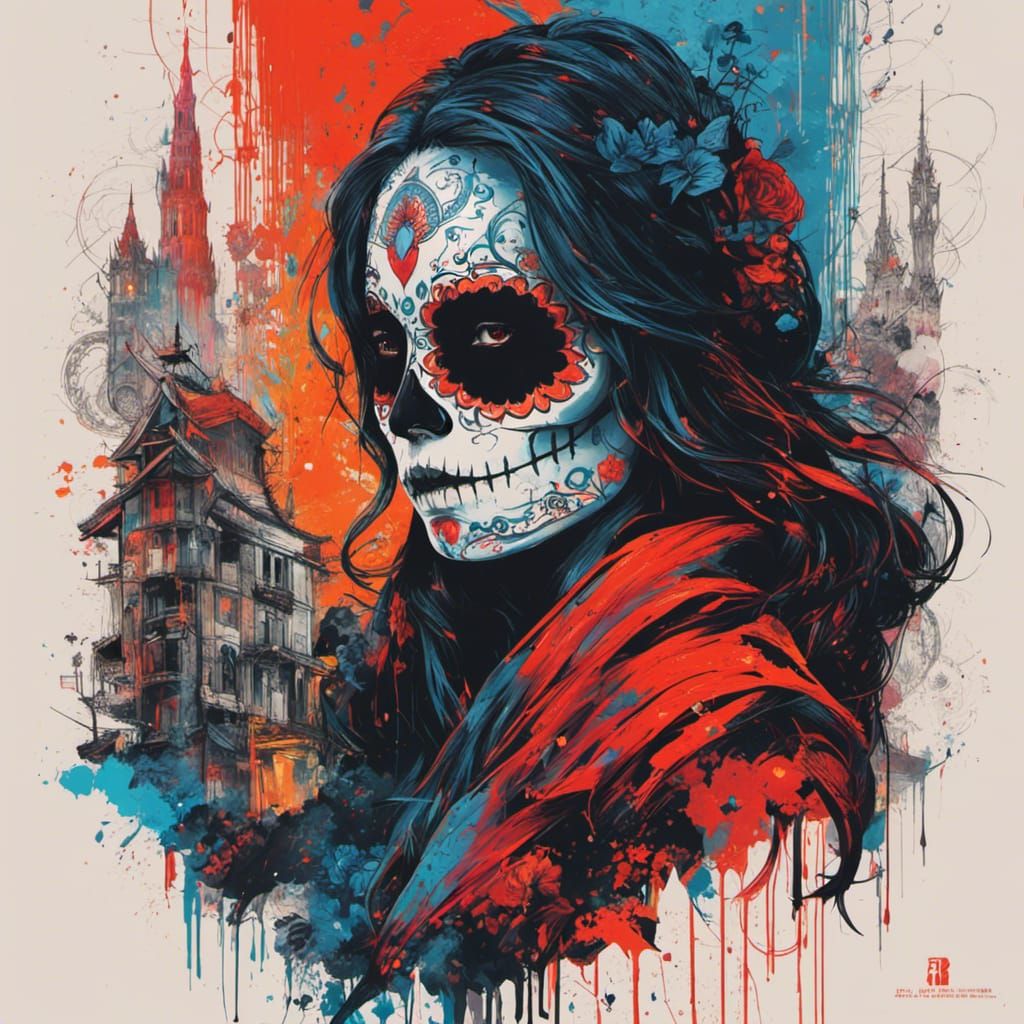 The lady of butterflies Día de los Muertos