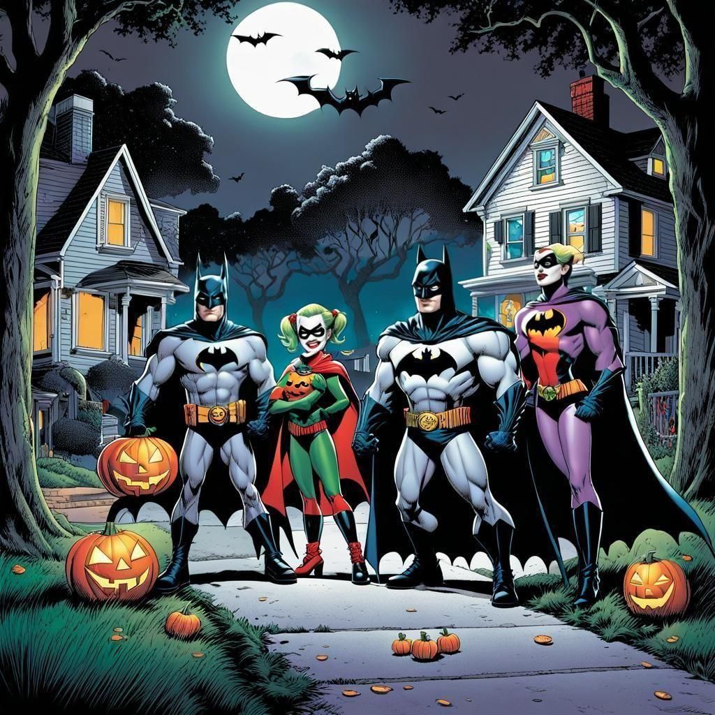 Surreal 90s Surfers as Batman Characters, Comic Art