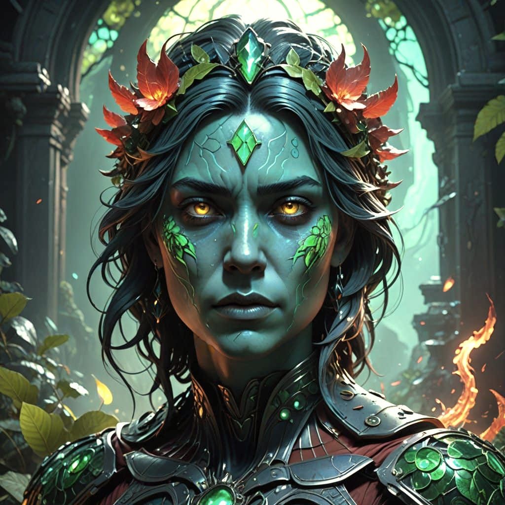 Surreal Portrait of The Bleeding Stone in Triadic Colors