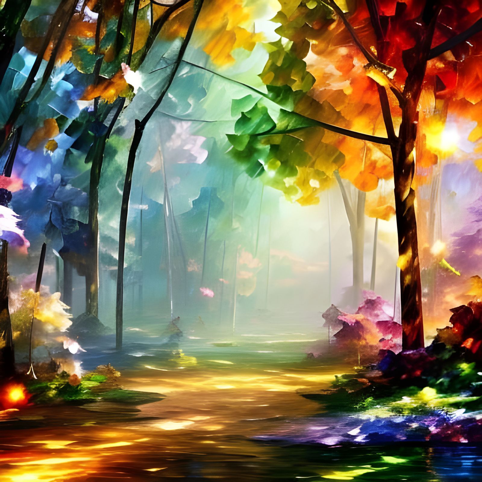 Sparkling Fairy Forest in Detailed Painting Style