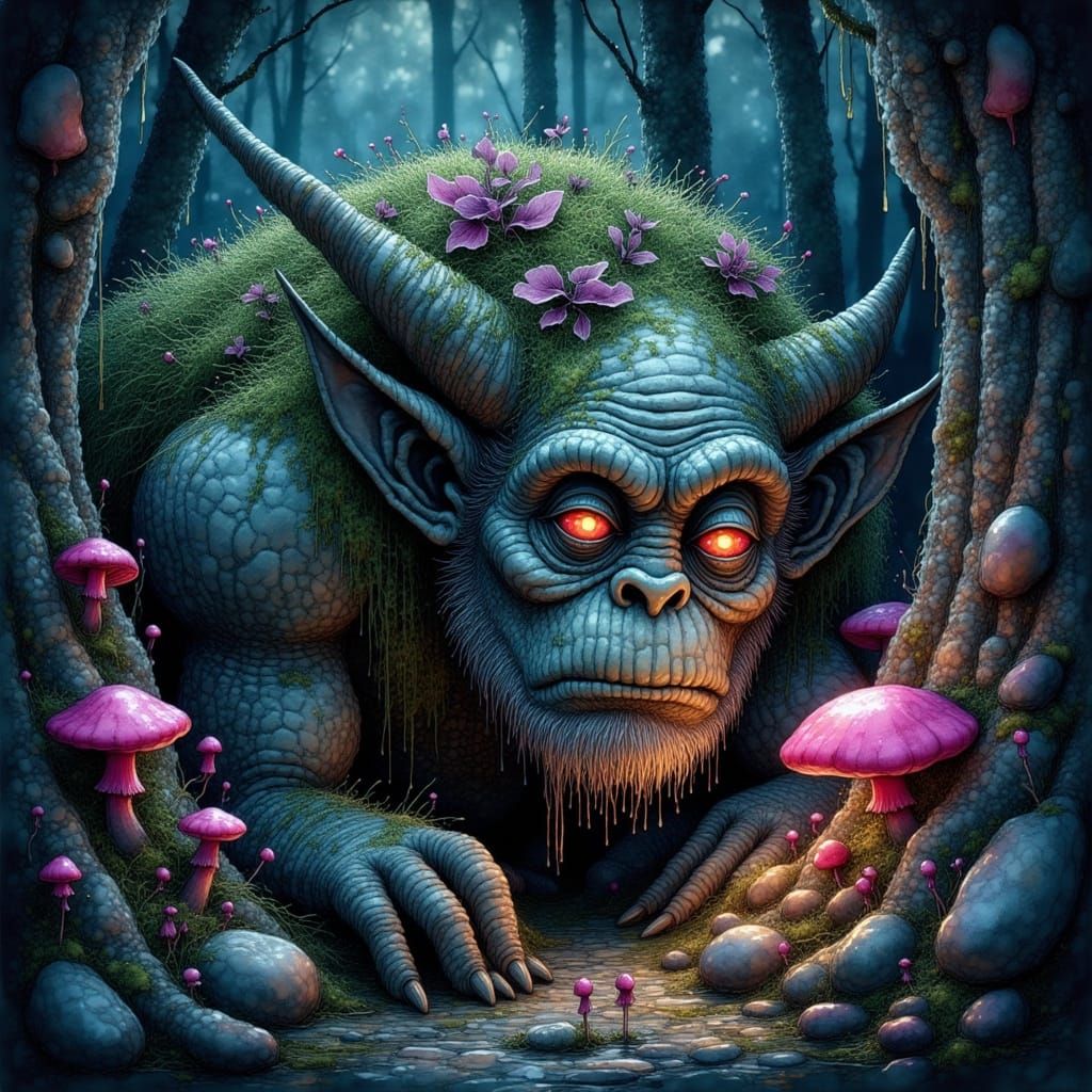 Norwegian Rock Troll Hides in Enchanted Forest