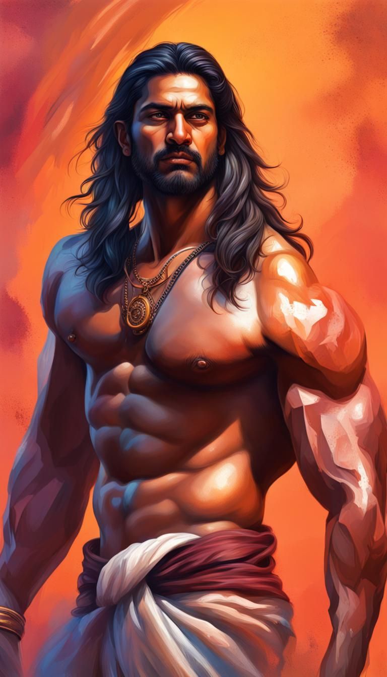 Hyperrealistic Portrait of Handsome Indian Man