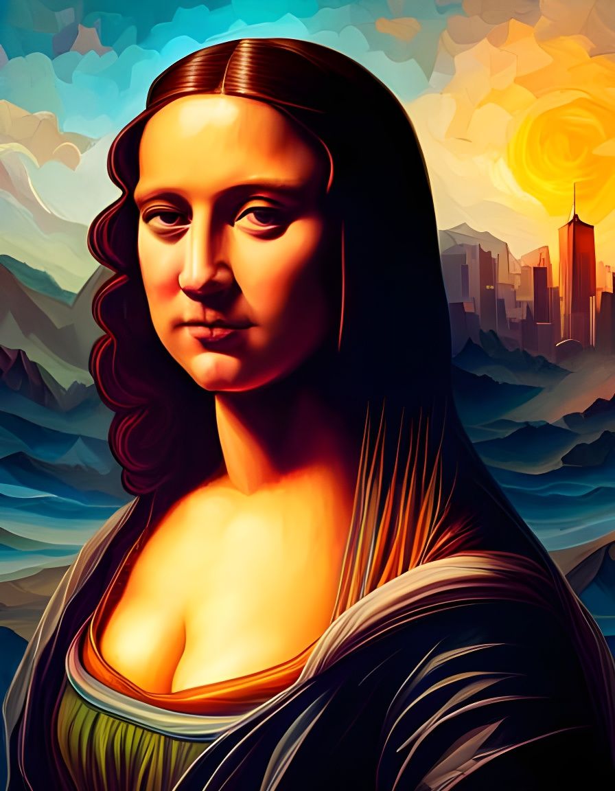 Colorful Paper Collage of Mona Lisa