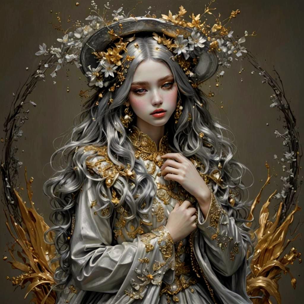 Abstract Gold Silver Pastel Design