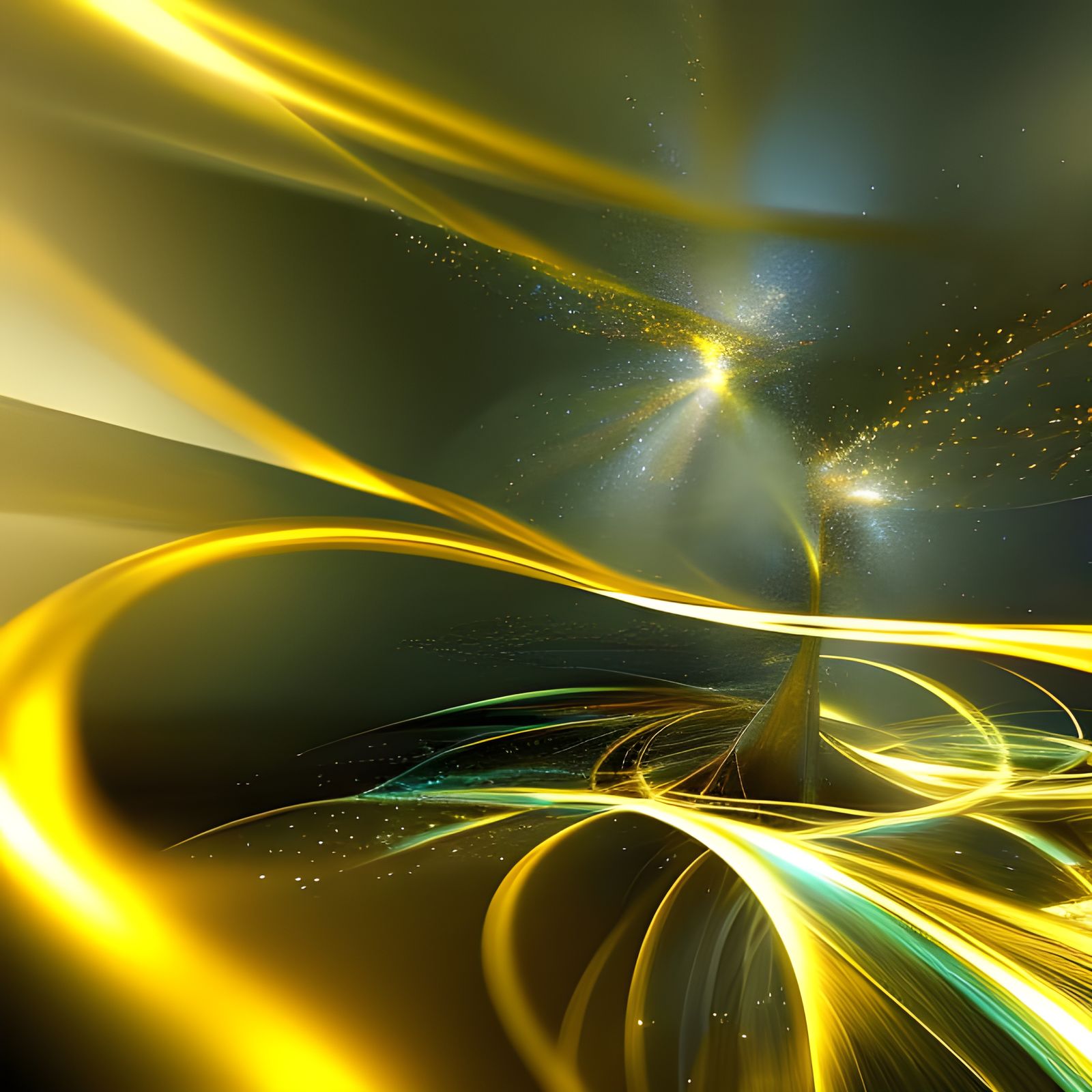 Abstract Cityscape with Radiant Light Rays