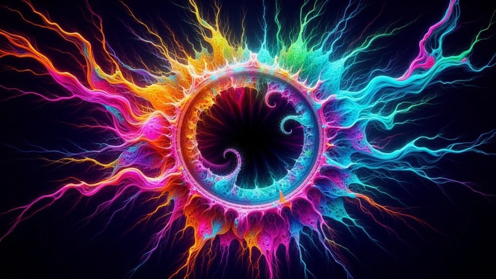 Surreal Hatchling Portrait in Inkblot Horror Style