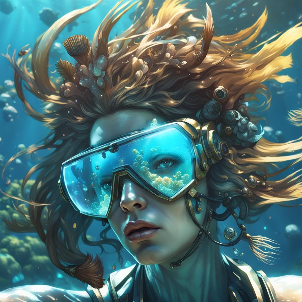 Discopunk Hydra Underwater Portrait in 8K