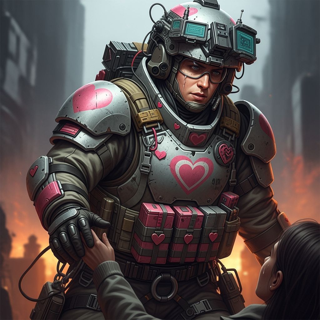 Rescuer From Love Bomber Brigade in Dramatic Mid-Shot