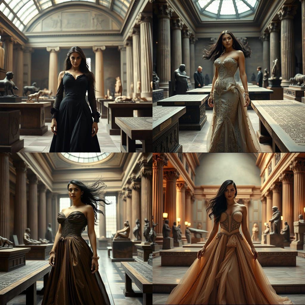 Ethereal Encounter: A Victorian Diva Amidst Ancient Wonders