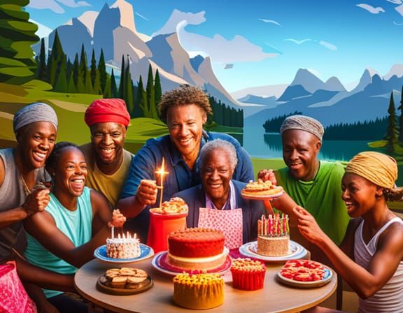 Colorful Birthday Celebration with Loving Imagery