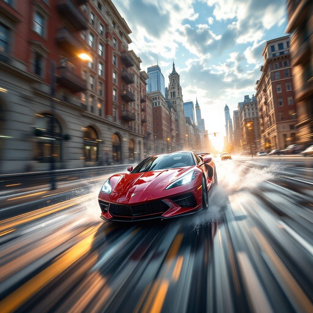 Accelerated Racer Zooms Down the Fast Lane