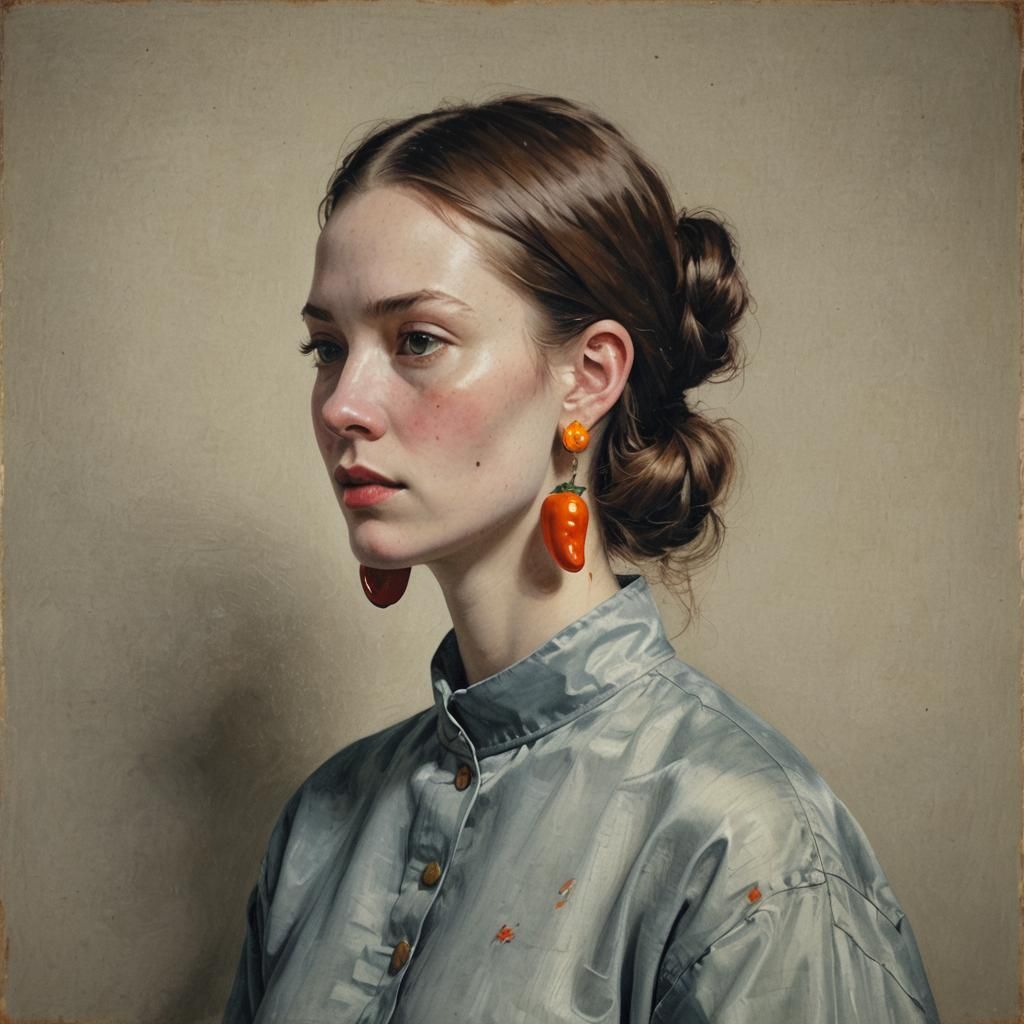 Girl with a Habanero Earring: A Modern Portrait
