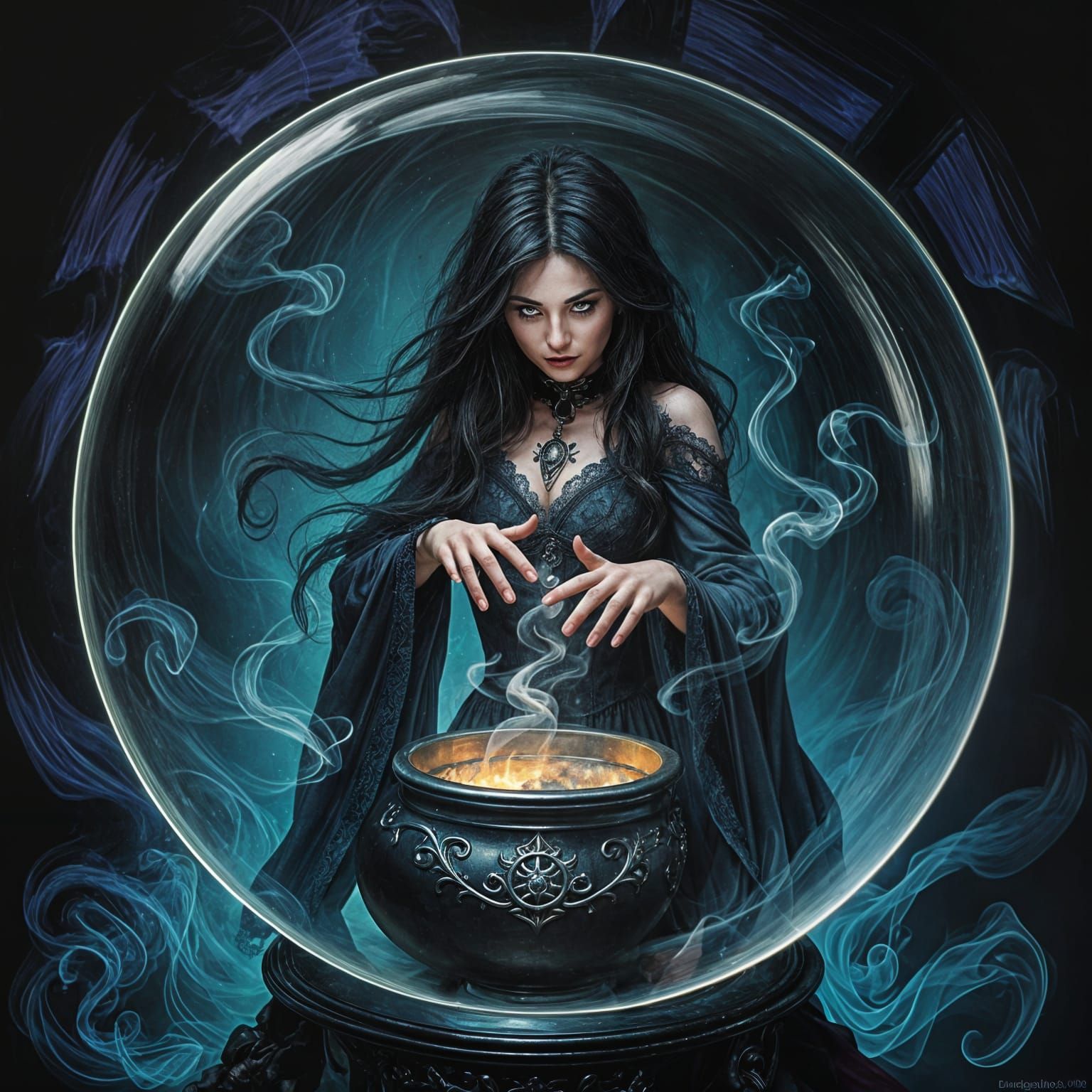Crystal Ball Reveals Evil Temptress Casting Spell