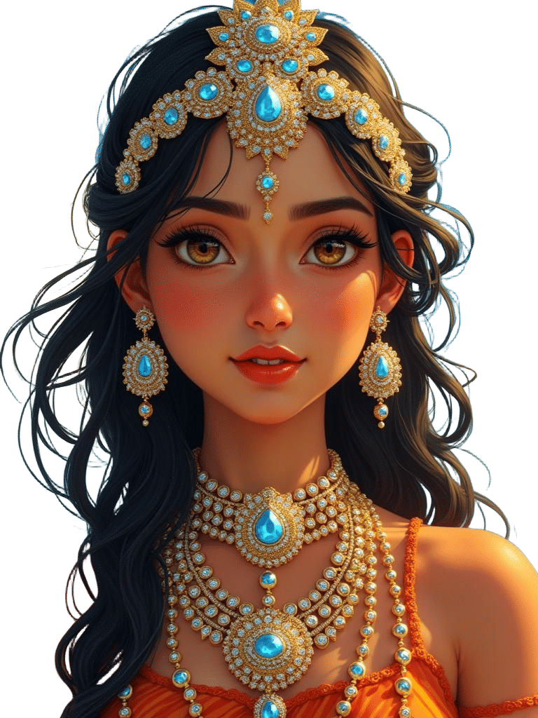 Mesmerizing Indian Goddess with Diamond Crown