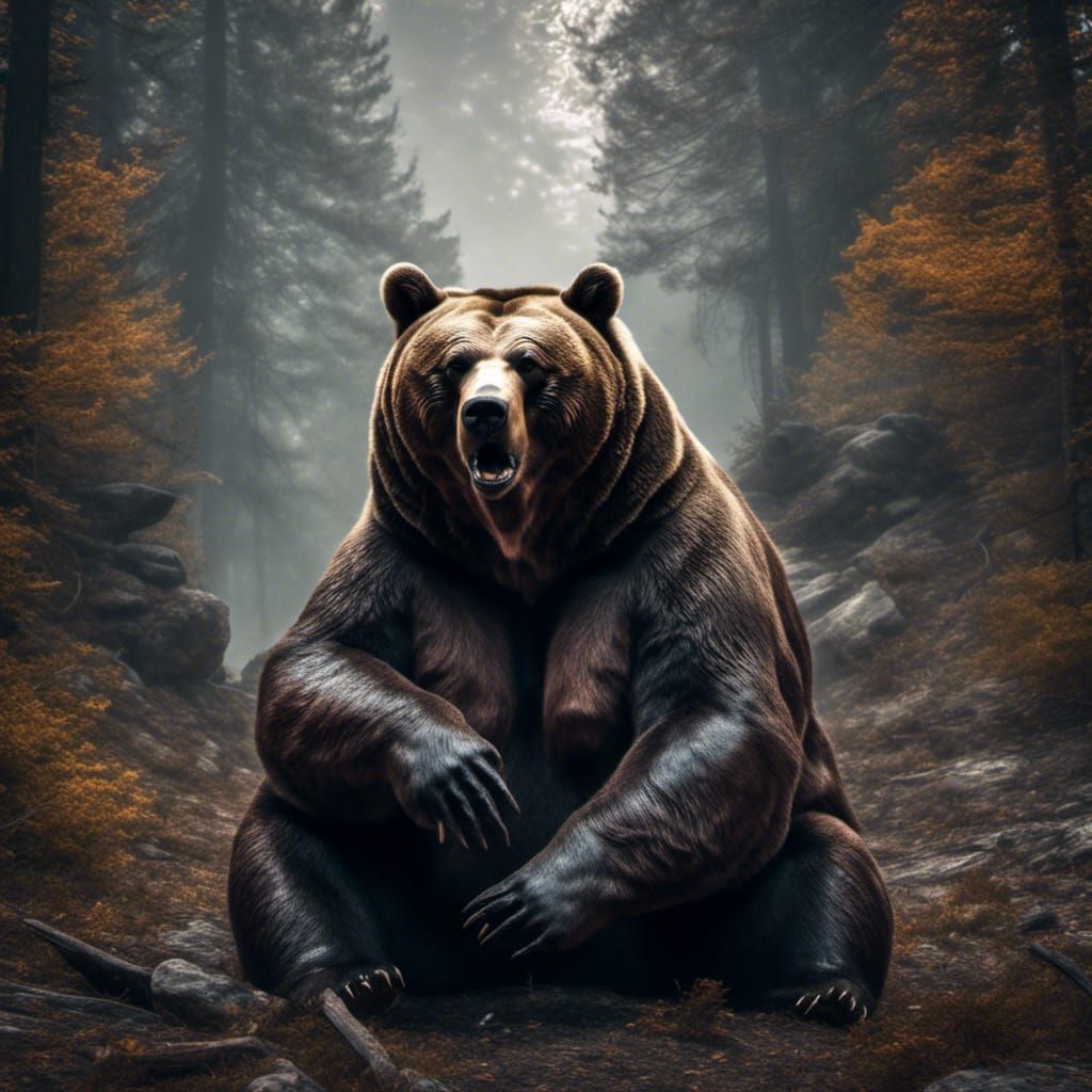 Demonic Transparent Bear in High Resolution