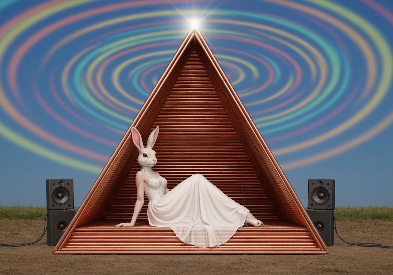 Rabbit Woman Meditates in Copper Pyramid