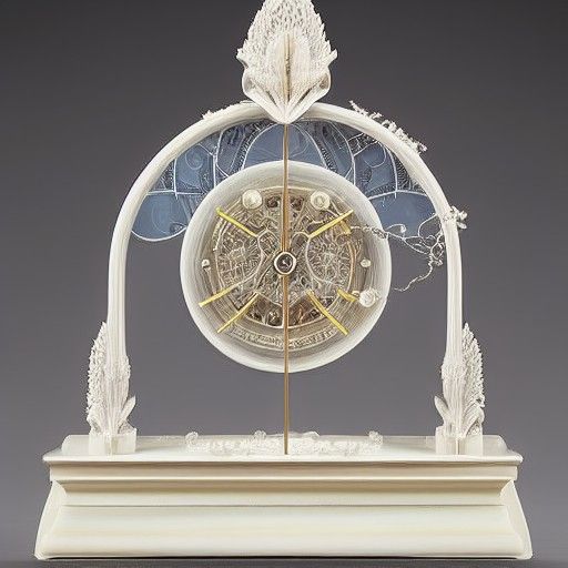 Ornate Clockpunk Metronome with Flowery Ink Designs
