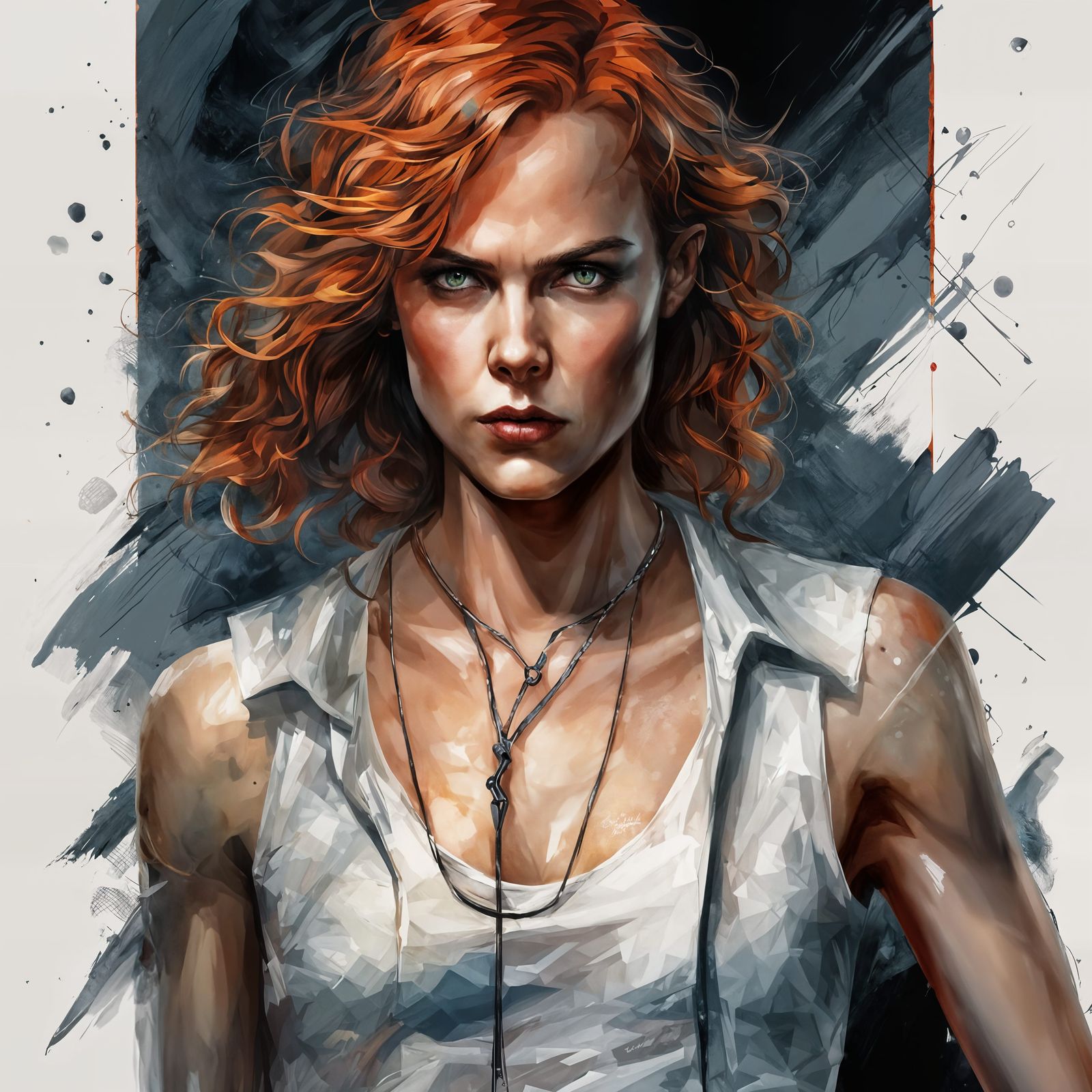 Hyperrealistic Portrait of Nicole Kidman in Moody Lighting