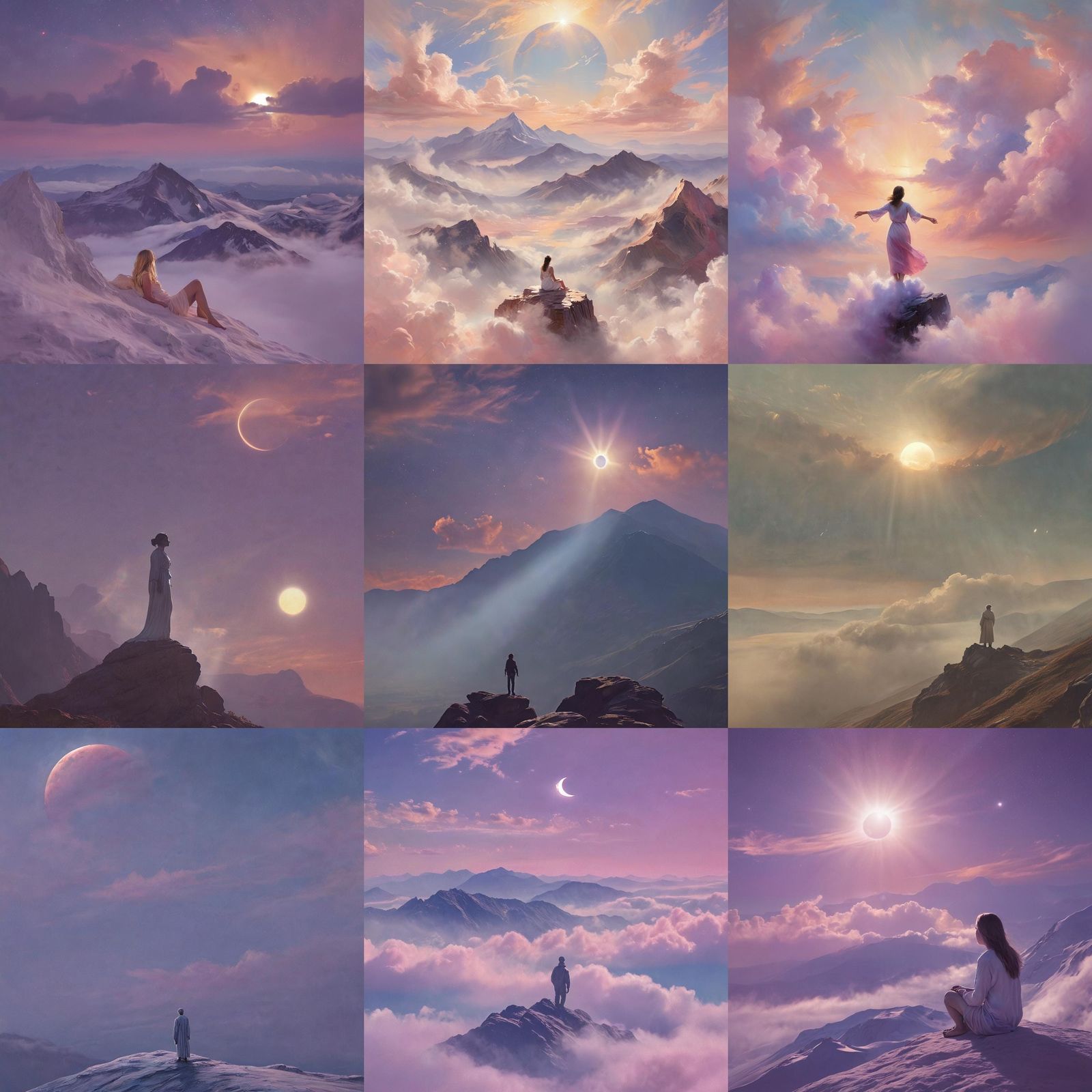 Iridescent Solar Eclipse Over Mountain Paradise