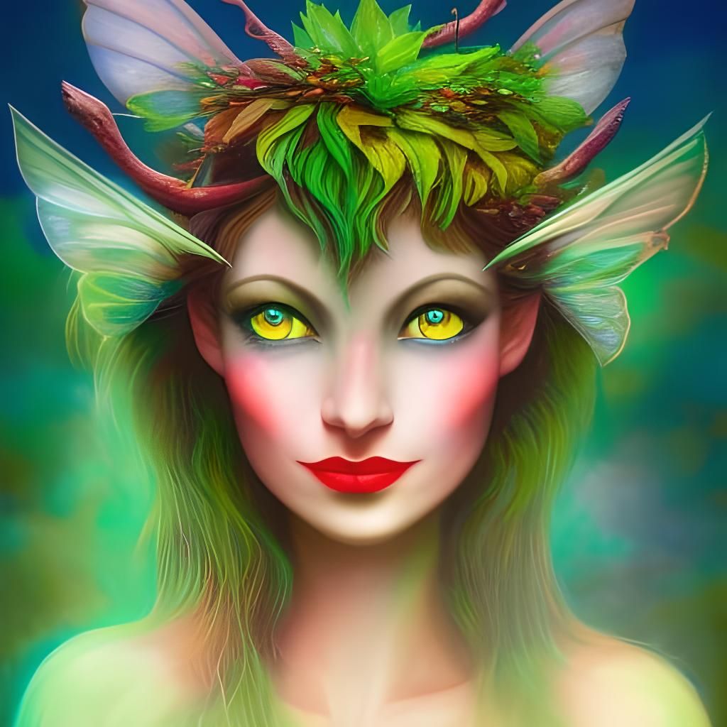 Forest Fairy Portrait with Volumetric Lighting