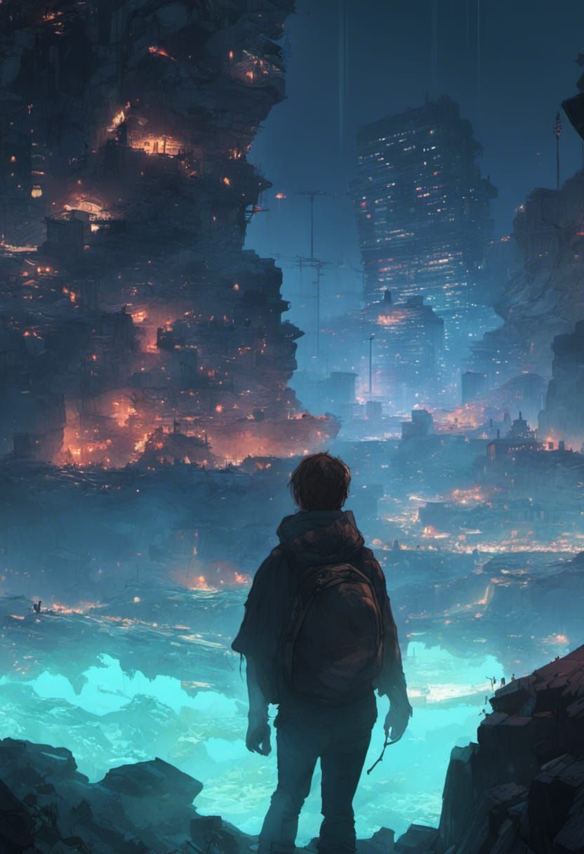 Ancient Ruined City in Moody Cinematic Lighting