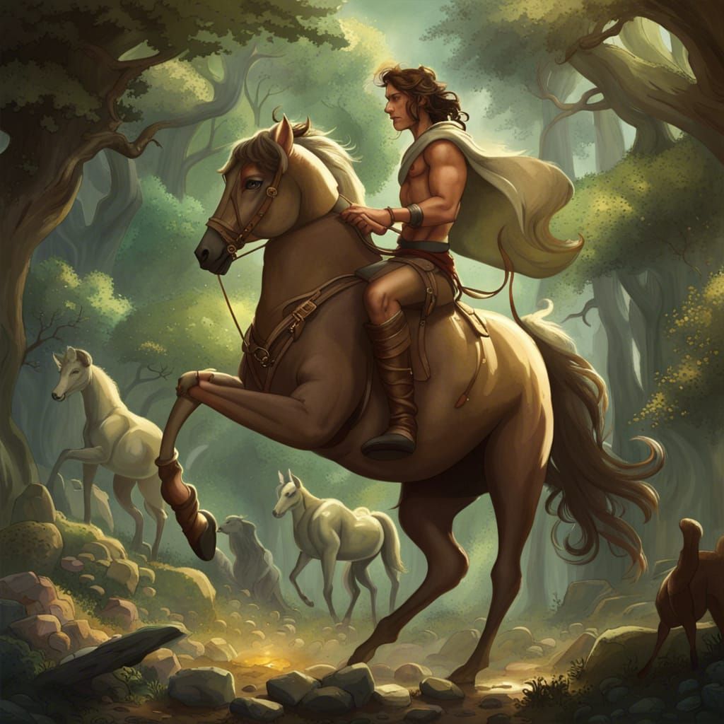 Centaurs Roam Mystical Forests: Epic Digital Matte Painting