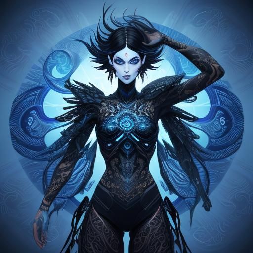 Emo  full body tattoos black hair piercings abstract vector ...