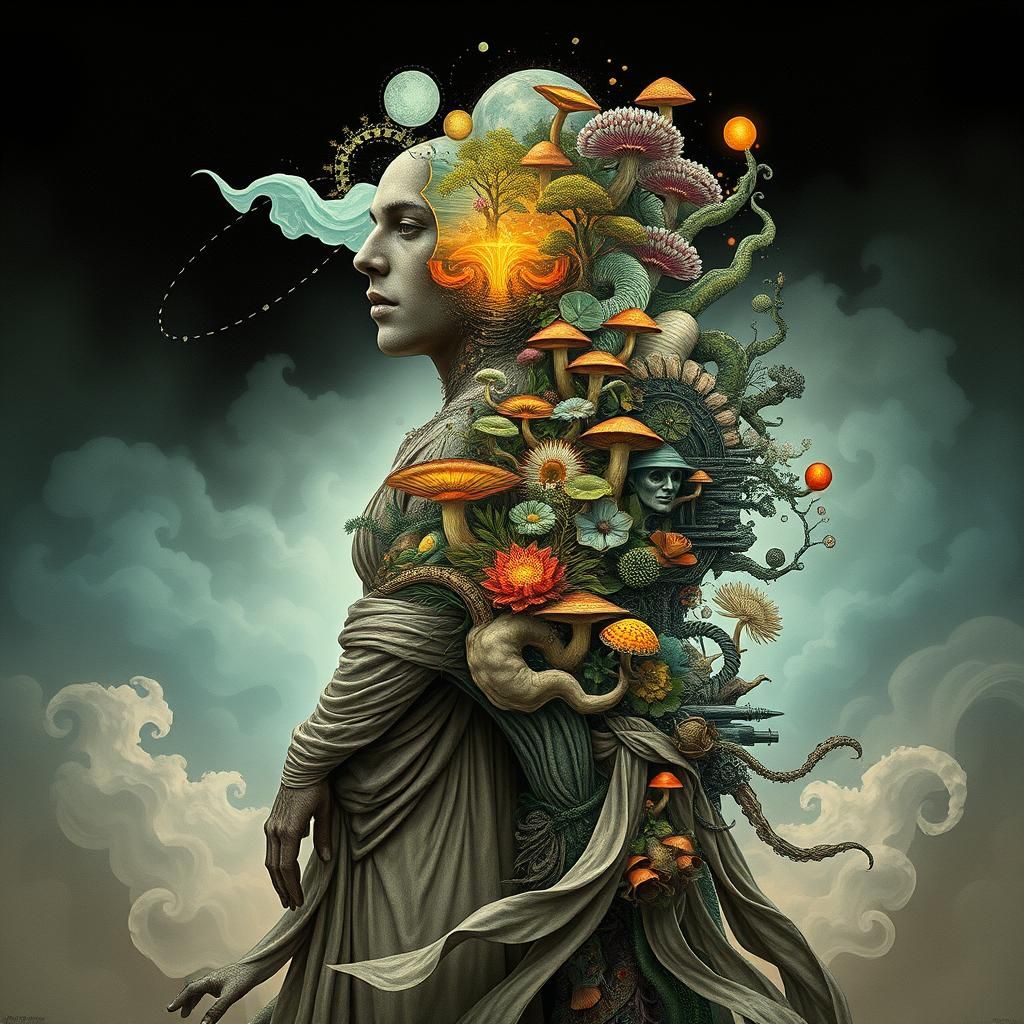 Ethereal Figures in Dreamlike Surrealcore Mindscape