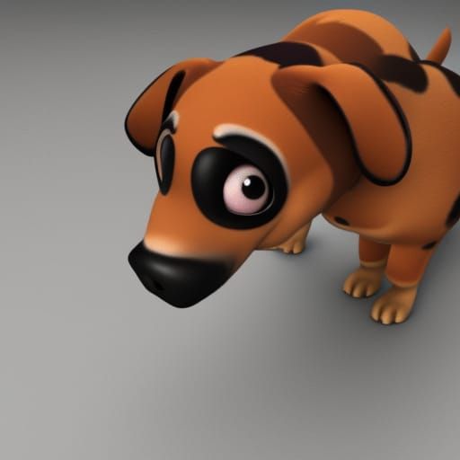 Cute Dog Concept Art in Pixar Disney Style