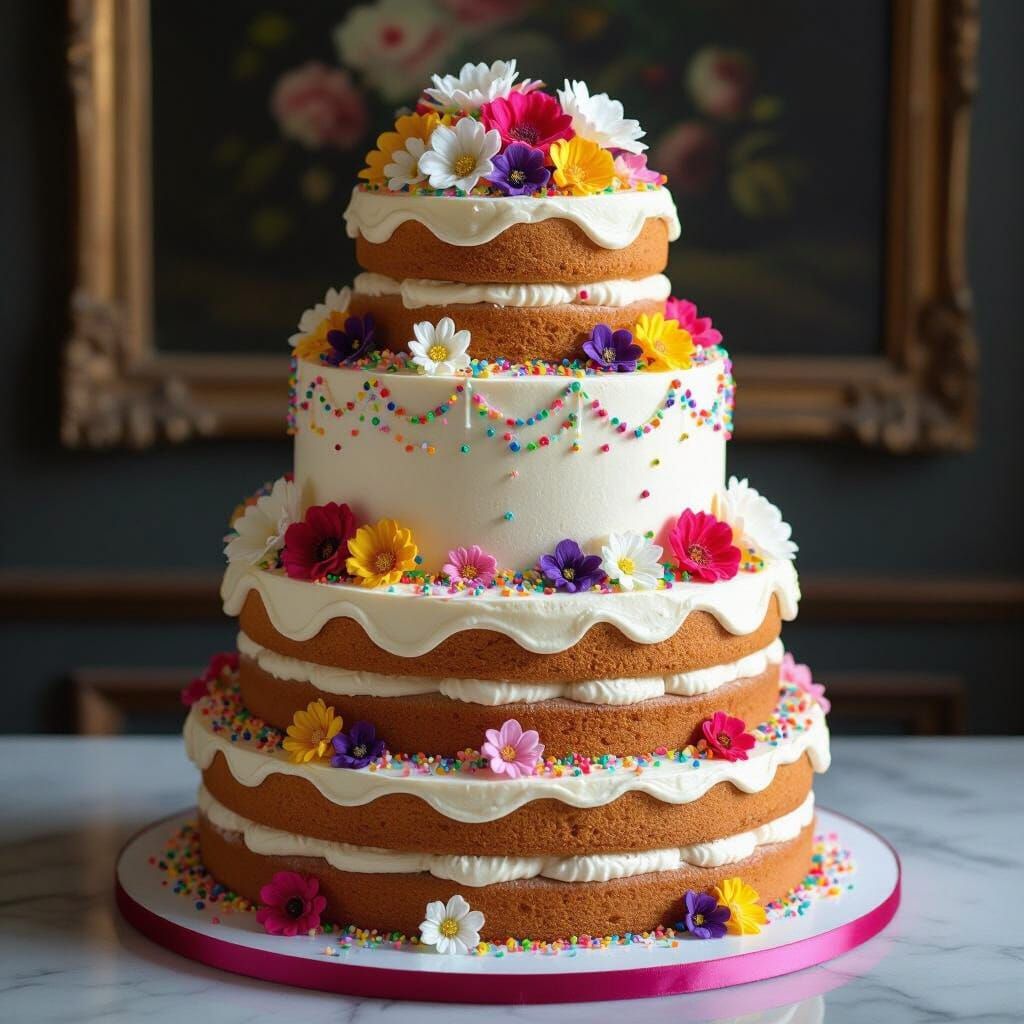 Decadent Cake in Pop Art Style