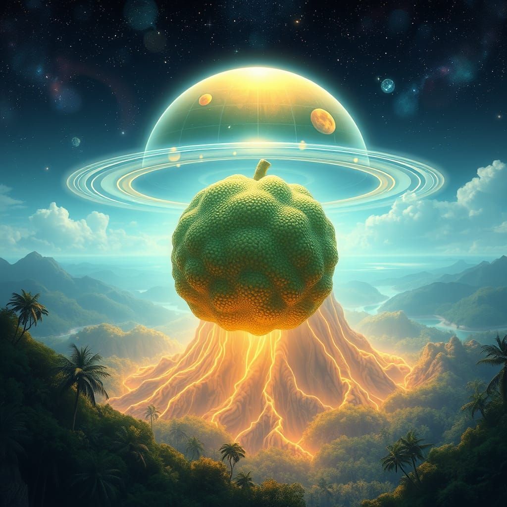 Ethereal Jackfruit in a Tropical Dreamscape