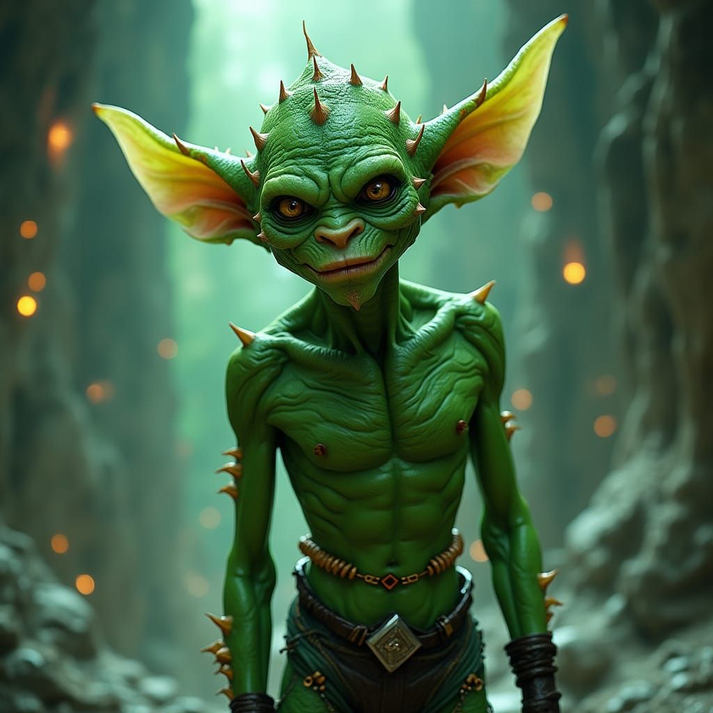 Futuristic Goblin in Space Station, Giger Style