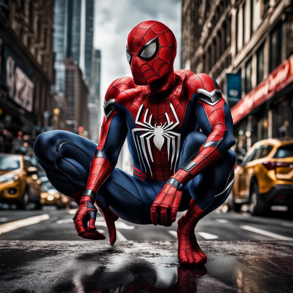 Hyperrealistic Spider-Man with Intricate Details in HDR