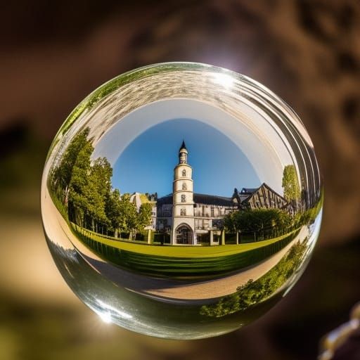 Haunted Mansion in Crystal Ball, Escher Style