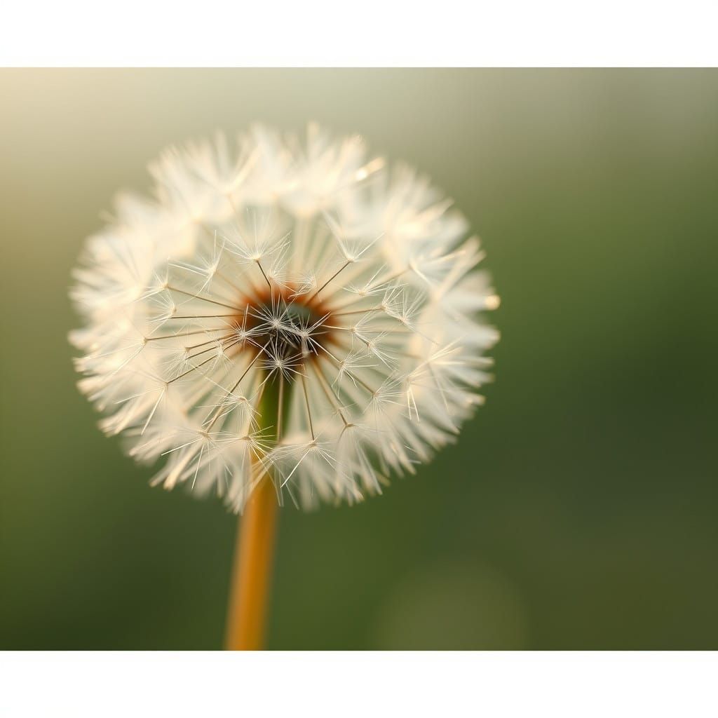 Dandelion Seeds Drift on a Gentle Breeze in Soft Focus
