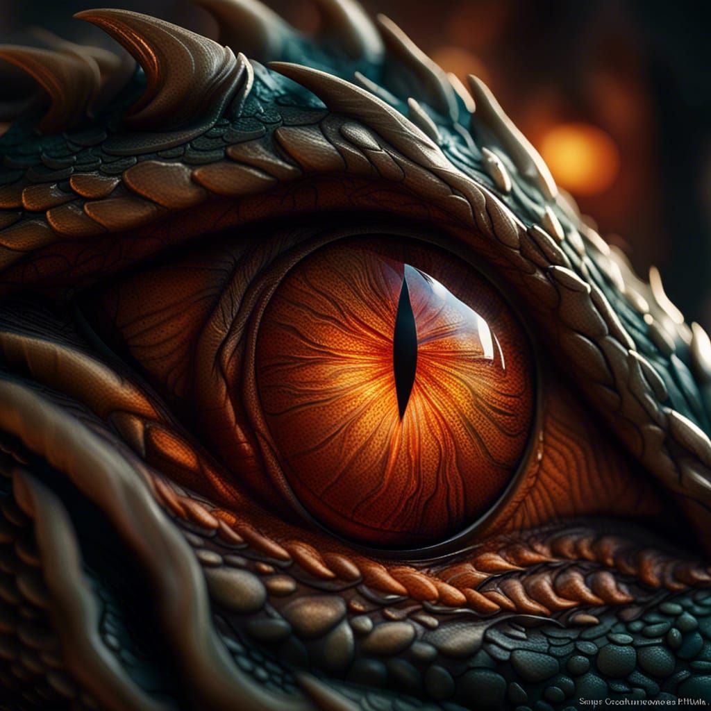 Detailed Macro Photograph of a Dragon's Eye