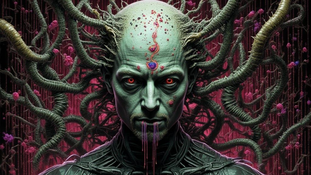 Biomechanical Android Portrait in Photorealistic Style